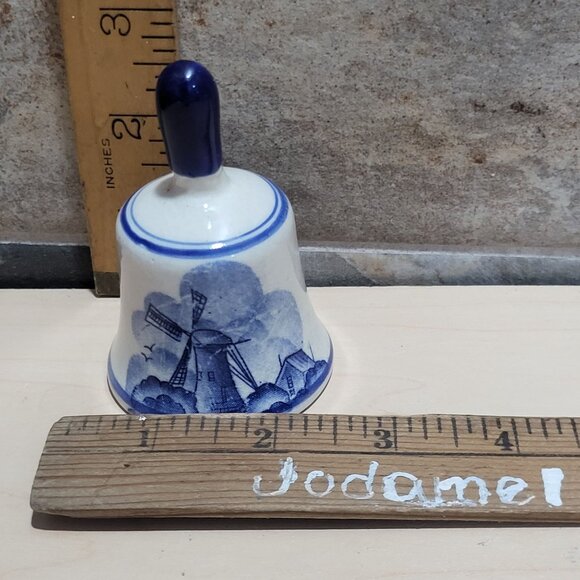 Vintage Delft Style Ceramic Bell Hand Painted Windmill - Picture 6 of 8